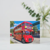London England Red Bus Briefkaart (Staand voorkant)