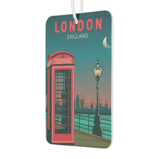 London England Retro Travel Art  Luchtverfrisser (Links)