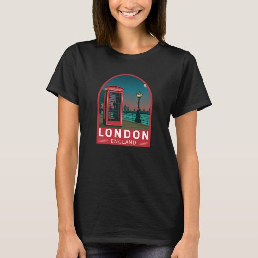 London England Retro Travel Art  T-shirt (Voorkant)