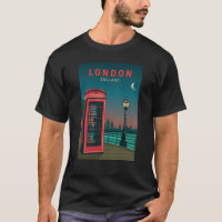 London England Retro Travel Art