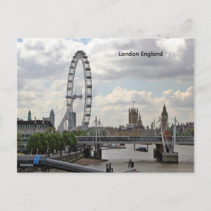 London England Skyline, Big Ben, London Eye, Thame Briefkaart