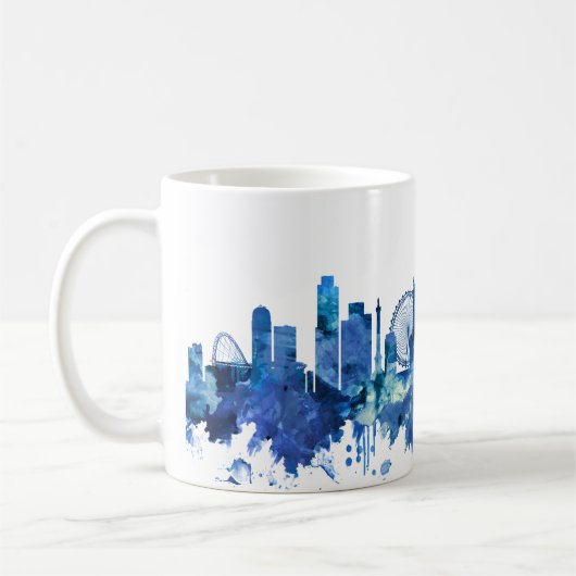 London England Skyline Blue Koffiemok (Links)