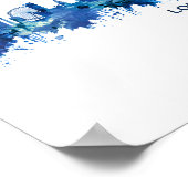 London England Skyline Blue Poster (Hoek)