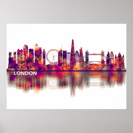 London England Skyline Poster (Voorkant)