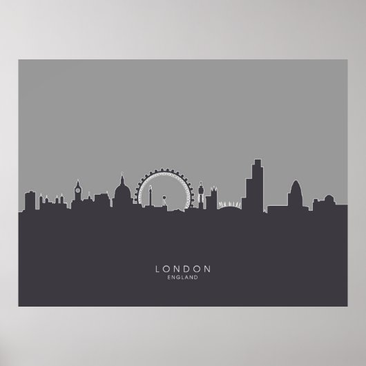 London England Skyline Poster (Voorkant)