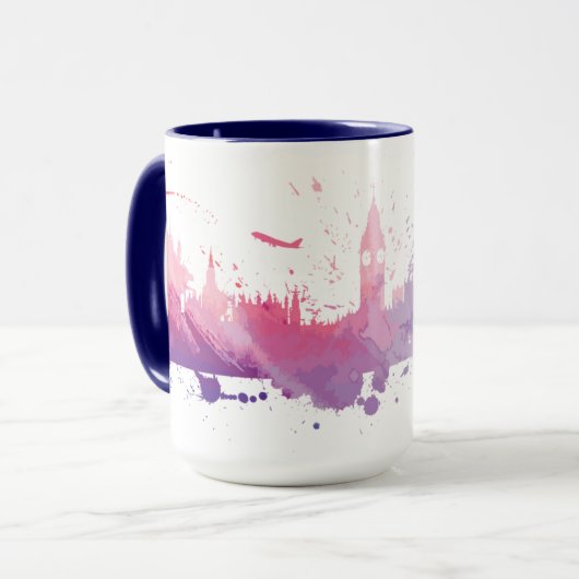 London England Skyline Splash Mok (Voorkant links)