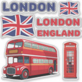 London England stickers (Devant)