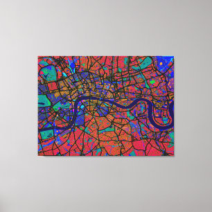 London England Street Map Canvas Afdruk