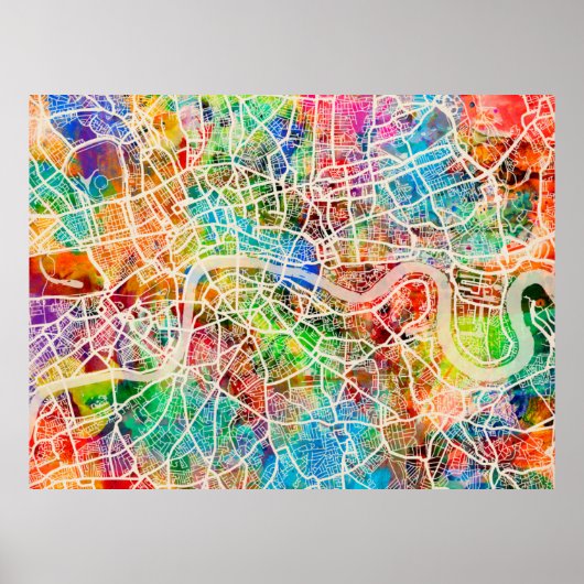 London England Street Map Poster (Voorkant)