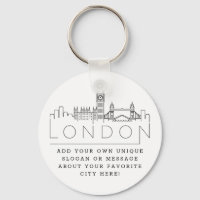 London, England Stylized Skyline | Aangepaste slog