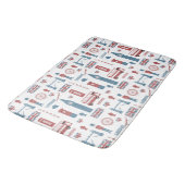 London England Symbols Pattern Bath Mat (Gekanteld)