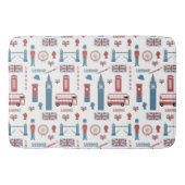 London England Symbols Pattern Bath Mat (Voorkant)