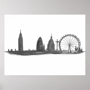 London England Travel Destination Skyline  Poster