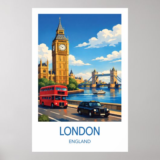 London England Travel Poster Vintage (Devant)