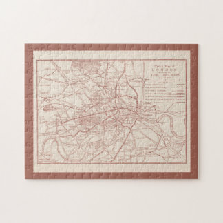 London England Tube Railways Antiek Sketch Map Legpuzzel