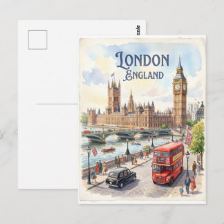 London England watercolor  Briefkaart