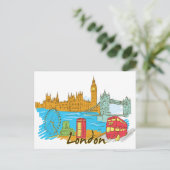 London England World Famous City Briefkaart (Staand voorkant)