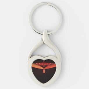 London Eye at Night Heart Keychain