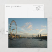 London Eye en Parliament Briefkaart (Voorkant / Achterkant)