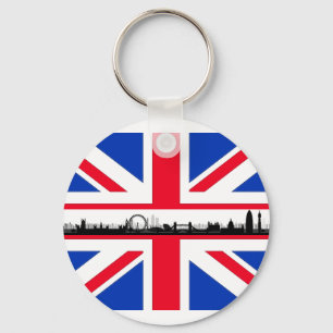 London Eye Skyline Union Jack Flag Sleutelhanger