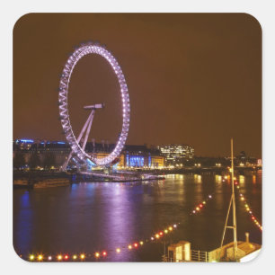 London Eye, Theems en lichten van Vierkante Sticker