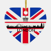 London Eye Union Jack-vlag Kerstornament Keramisch Ornament (Voorkant)