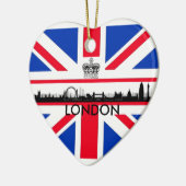 London Eye Union Jack-vlag Kerstornament Keramisch Ornament (Links)