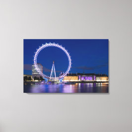 London Eye Wheel bij nacht met lichtcanvas Art Canvas Afdruk