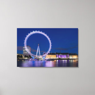 London Eye Wheel bij nacht met lichtcanvas Art Canvas Afdruk