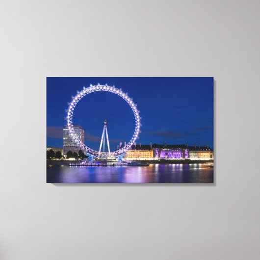 London Eye Wheel bij nacht met lichtcanvas Art Canvas Afdruk (Voorkant)