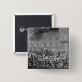 London Fire Engines Vierkante Button 5,1 Cm (Voorkant /achterkant)