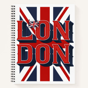 London Flag Sketchbook / Blank / 8,5 x 11 Notitieboek
