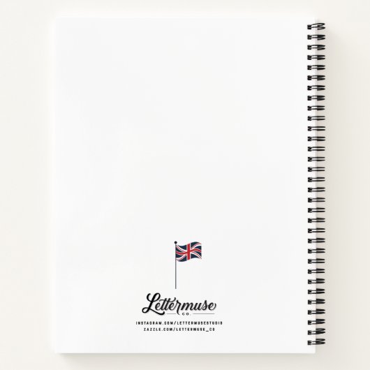 London Flag Sketchbook / Blank / 8,5 x 11 Notitieboek (Achterkant)