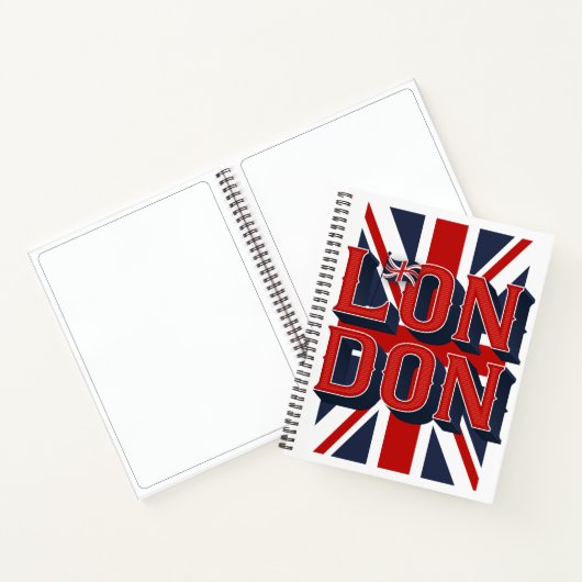 London Flag Sketchbook / Blank / 8,5 x 11 Notitieboek (Binnen)