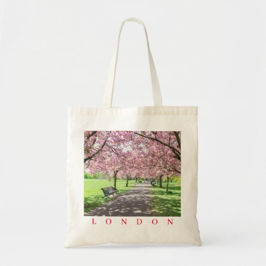 London Greenwich Park cherry blossom uitzicht canv Tote Bag (Voorkant)