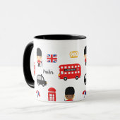 London Guards Bus Naam Monogram Brits Engeland Mok (Voorkant links)