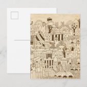 London Hand Drawn op Old Paper Briefkaart (Voorkant / Achterkant)