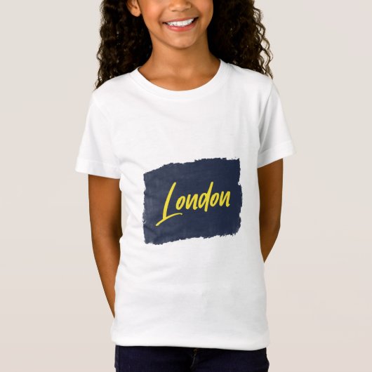 London Handwrite Yellow Typography T-Shirt (Voorkant)