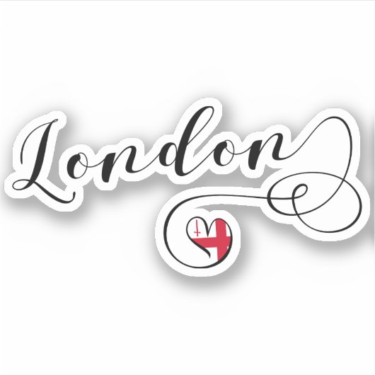 London Heart Flag Sticker (Voorkant)