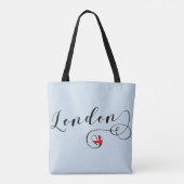 London Heart Grocery Bag, Groot-Brittannië Tote Bag (Achterkant)