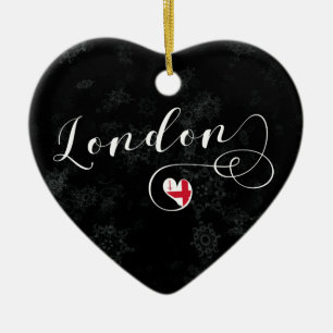 London Heart, Ornement d'arbre de Noël, Angleterre