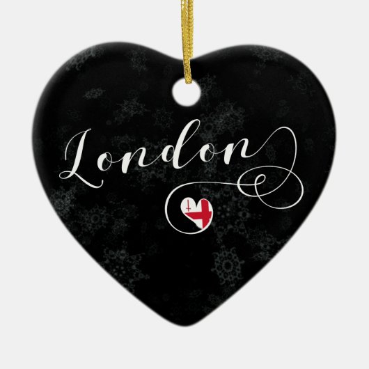 London Heart, Ornement d'arbre de Noël, Angleterre (Devant)