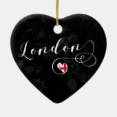 London Heart, Ornement d'arbre de Noël, Angleterre (Dos)