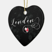 London Heart, Ornement d'arbre de Noël, Angleterre (Gauche)