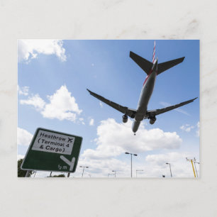 London Heathrow Jet Landing Briefkaart