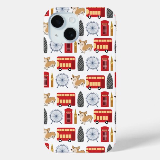 London Icon en Corgi Collage Case-Mate iPhone Case (Achterkant)