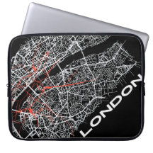 London in kaart gebrachte laptop tassen