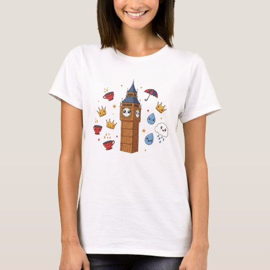 London Kawaii Big Ben T-Shirt – Cute British Trave (Devant)