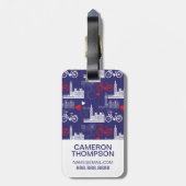 London Landmarks Pattern Bagagelabel (Achterkant verticaal)