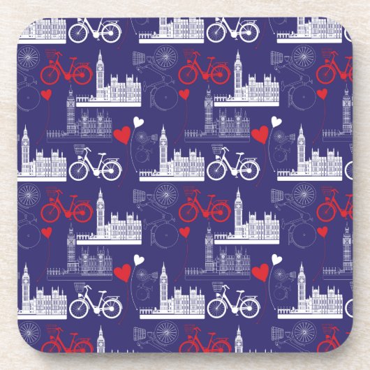 London Landmarks Pattern Bier Onderzetter (Voorkant)